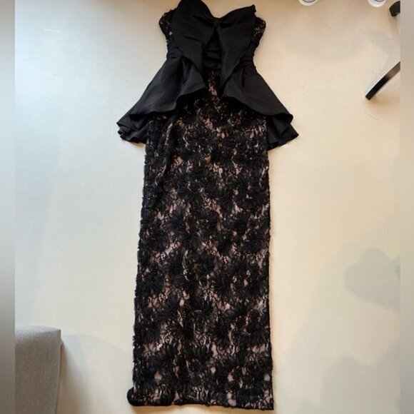 Badgley Mischka Lace Dress with Bow Detail - Picture 11 of 12